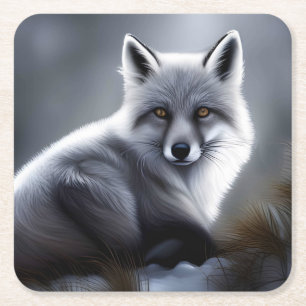 Schöner Artischer Fox Rechteckiger Pappuntersetzer