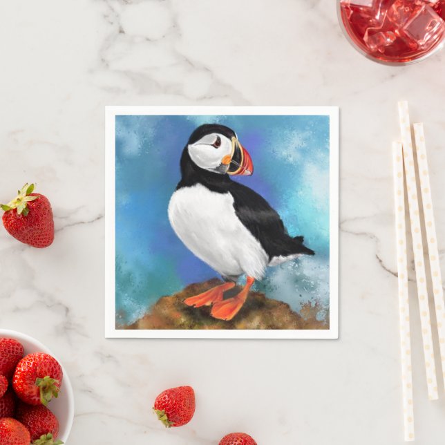 Schöner Atlantik Puffni Bird Napkins Serviette (Beispiel)