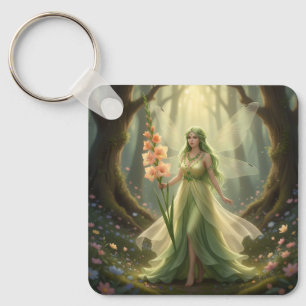 Schöner August Peridot Fairy Schlüsselanhänger