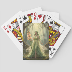 Schöner August Peridot Fairy Spielkarten