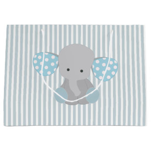 Schöner Baby-Blau-Elefant Große Geschenktüte