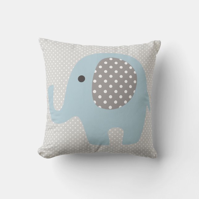 Schöner Baby-Blau-Elefant Kissen (Vorderseite)