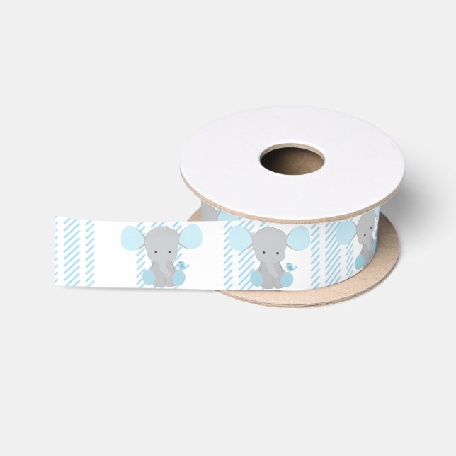 Schöner Baby-Blau-Elefant Satinband (Spule)