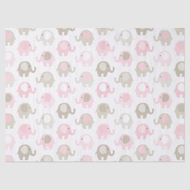 Schöner Baby-rosa Elefant Seidenpapier (Vorderseite)