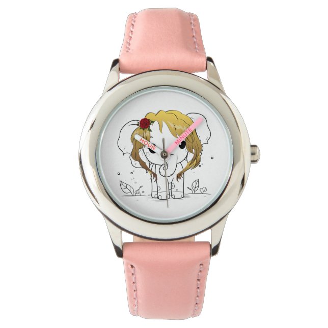 Schöner Babyelefone mit gelbem Haar Armbanduhr (Vorderseite)