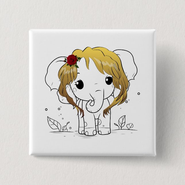 Schöner Babyelefone mit gelbem Haar Button (Vorderseite)