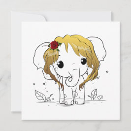 Schöner Babyelefone mit gelbem Haar Dankeskarte