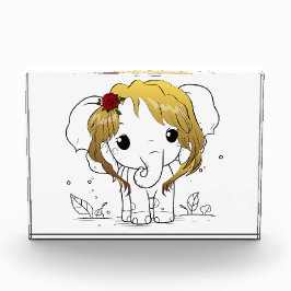 Schöner Babyelefone mit gelbem Haar Fotoblock