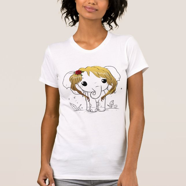 Schöner Babyelefone mit gelbem Haar T-Shirt (Vorderseite)