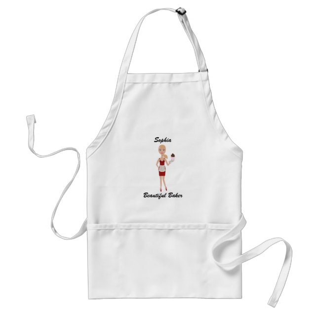 Schöner Bäcker-personalisierte Schürze-Blondine 2 Schürze (Vorne)