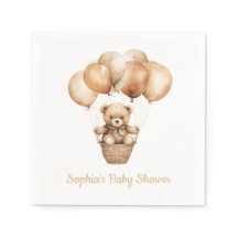 Schöner Bär mit Balloons Baby Duschpapier Napkin
