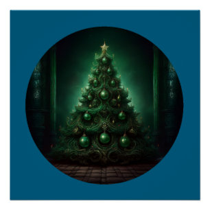 Schöner Barockstil Weihnachtsbaum Poster