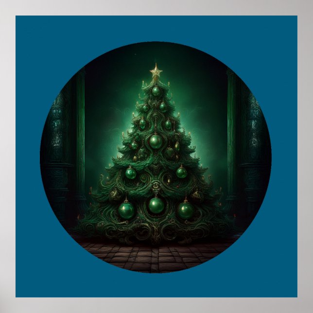 Schöner Barockstil Weihnachtsbaum Poster (Vorne)