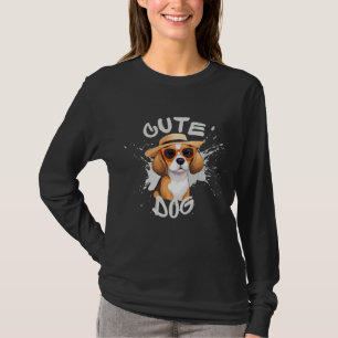 Schöner Beagle in Sonnenbrille Niedliche Dog Gra T-Shirt