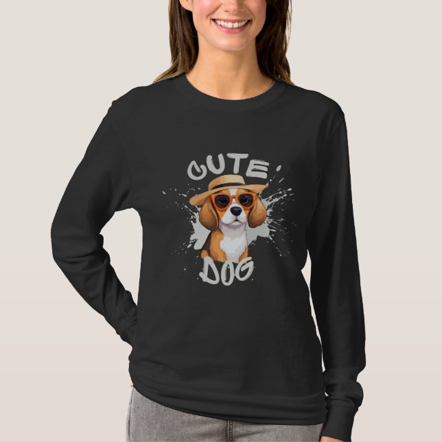 Schöner Beagle in Sonnenbrille | Niedliche Dog Gra T-Shirt (Vorderseite)