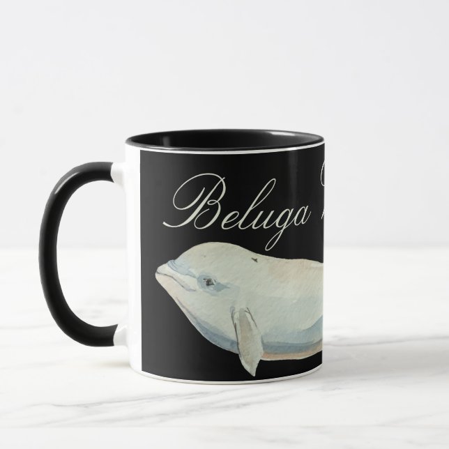 Schöner Beluga Whale, Delphinapterus Leucas Tasse (Links)