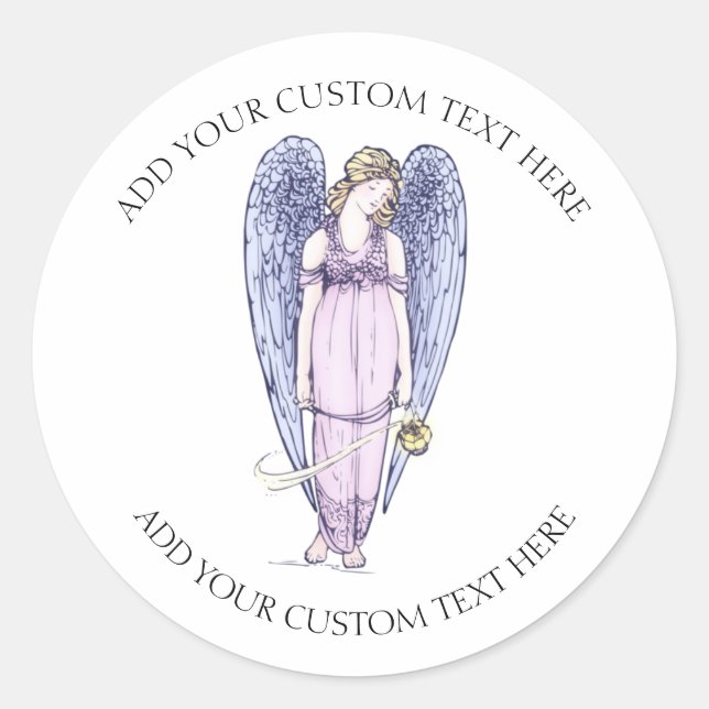 Schöner, benutzerdefinierter Angel-Text Runder Aufkleber (Vorderseite)