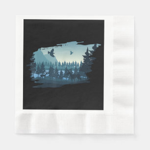 Schöner Berg, Natur Bäume und Wald Serviette