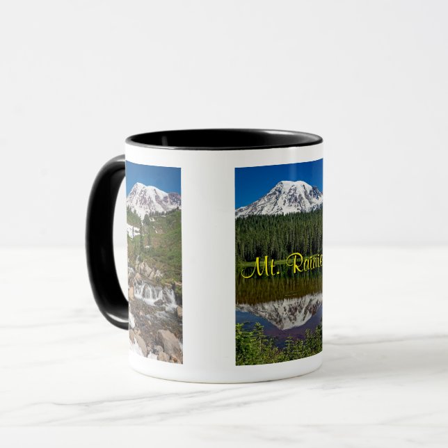 Schöner Berg Rainier, Washington Staat, Souvenir Tasse (Vorderseite Links)