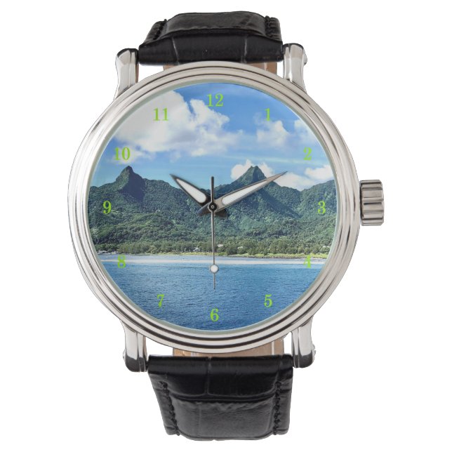 Schöner Berg über der Wasserwache Armbanduhr (Vorderseite)