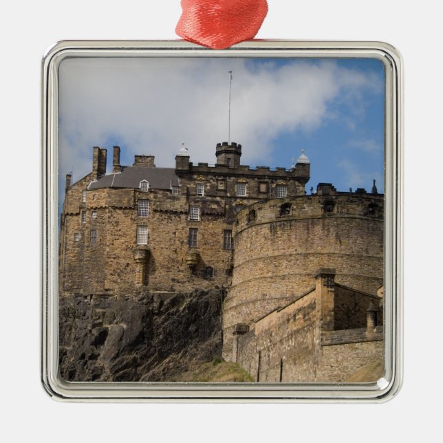 Schöner berühmter Riese Edinburgh Burg Silbernes Ornament (Vorne)