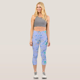 Schöner blauer Blumengarten  Capri Leggings