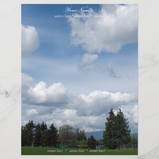 schöner blauer Himmel und weiße Wolken Briefkopf (Vorderseite)