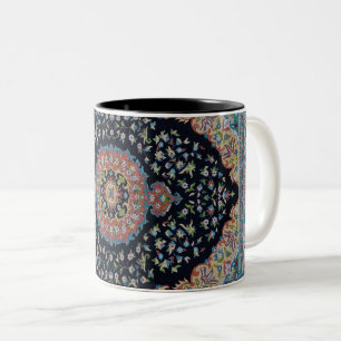 Schöner blauer orientalischer antiker Kilim-Teppic Zweifarbige Tasse