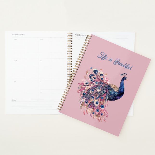 Schöner blauer rosa Marineblauer Pfau Planer (Anzeige)