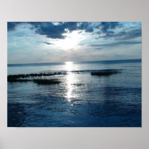 Schöner blauer Sonnenuntergang am Cape Cod Beach P Poster