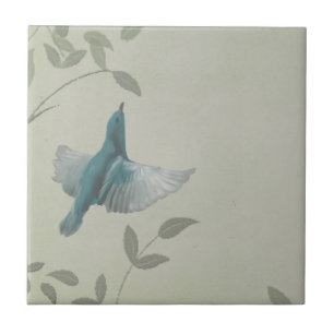Schöner blauer Vogel Fliese