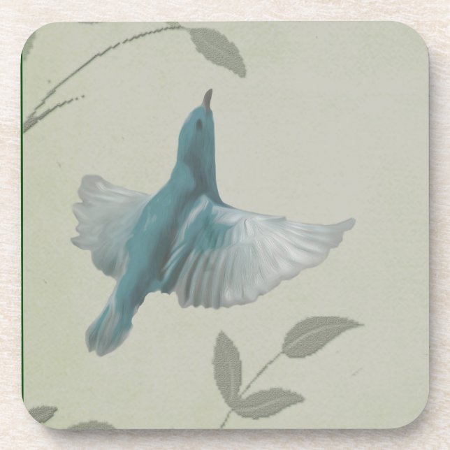 Schöner blauer Vogel Getränkeuntersetzer (Vorderseite)