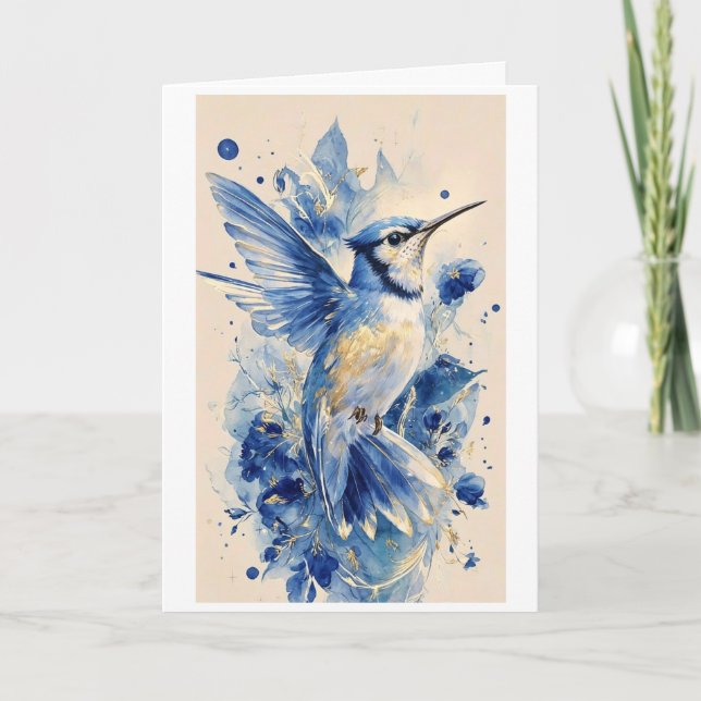 schöner blauer Vogel  Karte (Vorderseite)
