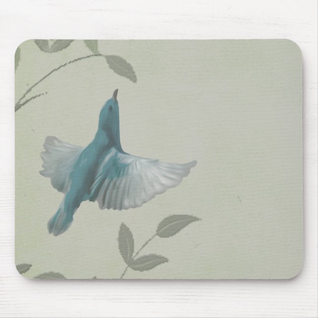Schöner blauer Vogel Mousepad (Vorne)