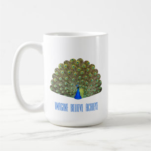 Schöner Blauer Vogel Pfau Kaffeetasse