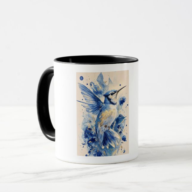 Schöner blauer Vogel  Tasse (Vorderseite Links)