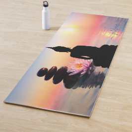 Schöner Blue Lake Sunset Buddha Individuelle Name Yogamatte