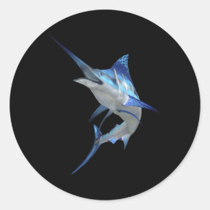 Schöner Blue Marlin Fischen Kurzurlaub Runder Aufkleber