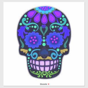 Schöner Blue Sugar Skull   Imitate sehen groß au Aufkleber