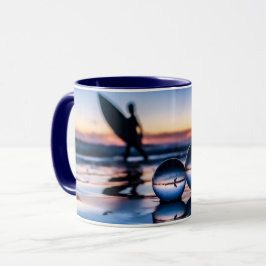 Schöner Blue Surfer Lensball Sunset Tasse