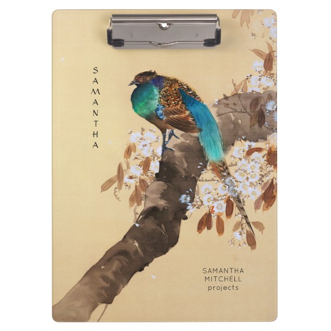 Schöner blühender Baum Vintag Japanisch Klemmbrett (Vorderseite)