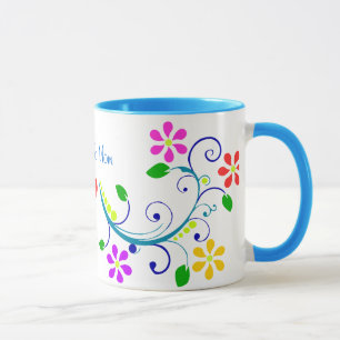 Schöner Blumenentwurf und reizend Herz zur Mama Tasse