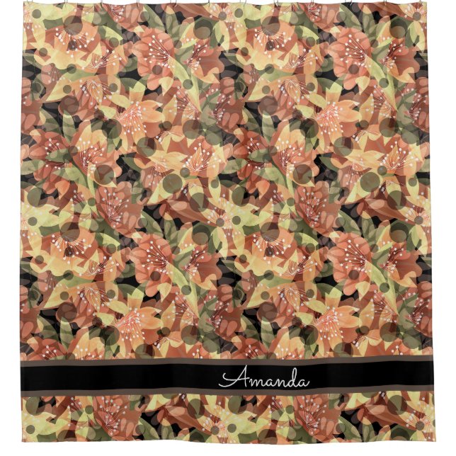 Schöner, blumengeschmückter Hintergrund, elegant,  Duschvorhang (Vorderseite)