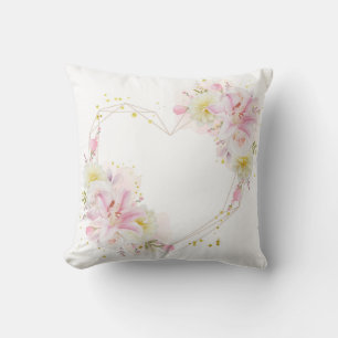 schöner Blumenkranz mit Aquarellpinke Kissen