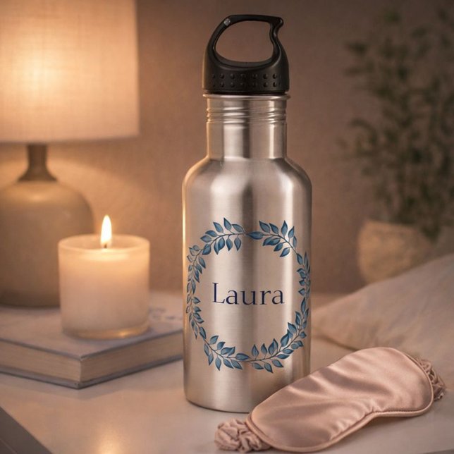 Schöner Blumenreath individualisiert Trinkflasche (Von Creator hochgeladen)