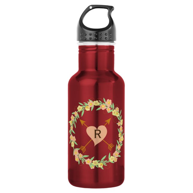 Schöner Blumenreath Trinkflasche (Vorderseite)