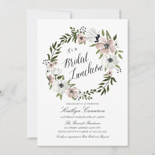 Schöner Blumenstrauß - Bridal Luncheon Einladung (Vorderseite)