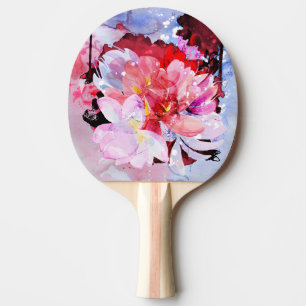 Schöner Blumenstrauß der Blumen Tischtennis Schläger