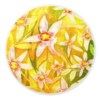 Schöner BlumenWasserfarbe-Keramik-Tür-Griff Keramikknauf