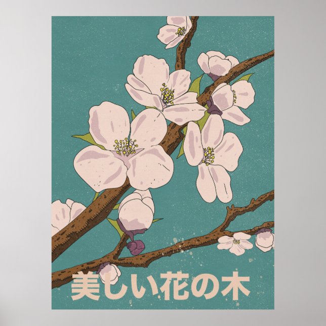 Schöner Blütenbaum Poster (Vorne)